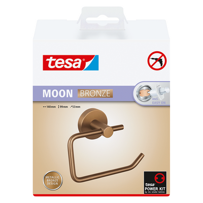 Tesa 1072311 - Toilettenpapierhalter Moon Bronze ohne Deckel | 2 Stk