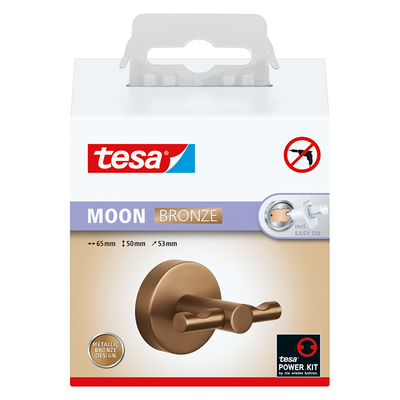 Tesa 1072315 – Bademantelhaken in Mondbronze | 2 Stk