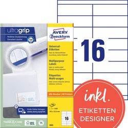 Multifunktionsetiketten Avery Zweckform 200 Stück weiß