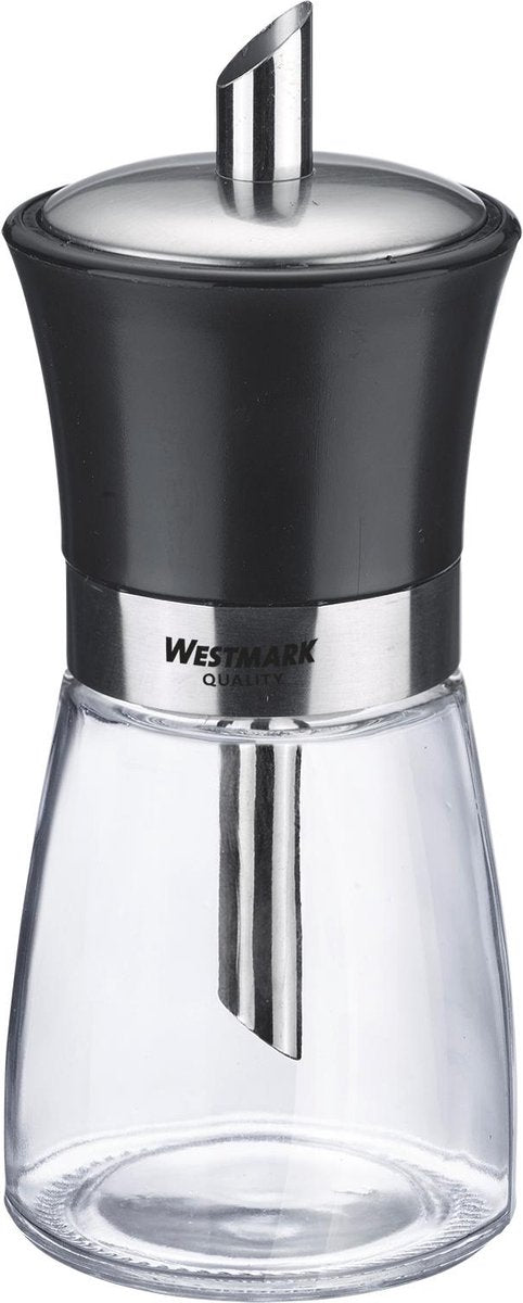 Westmark Zuckerstreuer, Fassungsvermögen: 190 ml, Glas Edelstahl Kunststoff, schwarz, transparent schwarz silber, 63592260