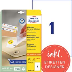 Wiederklebende Etiketten Avery Zweckform Stick Lift weiß