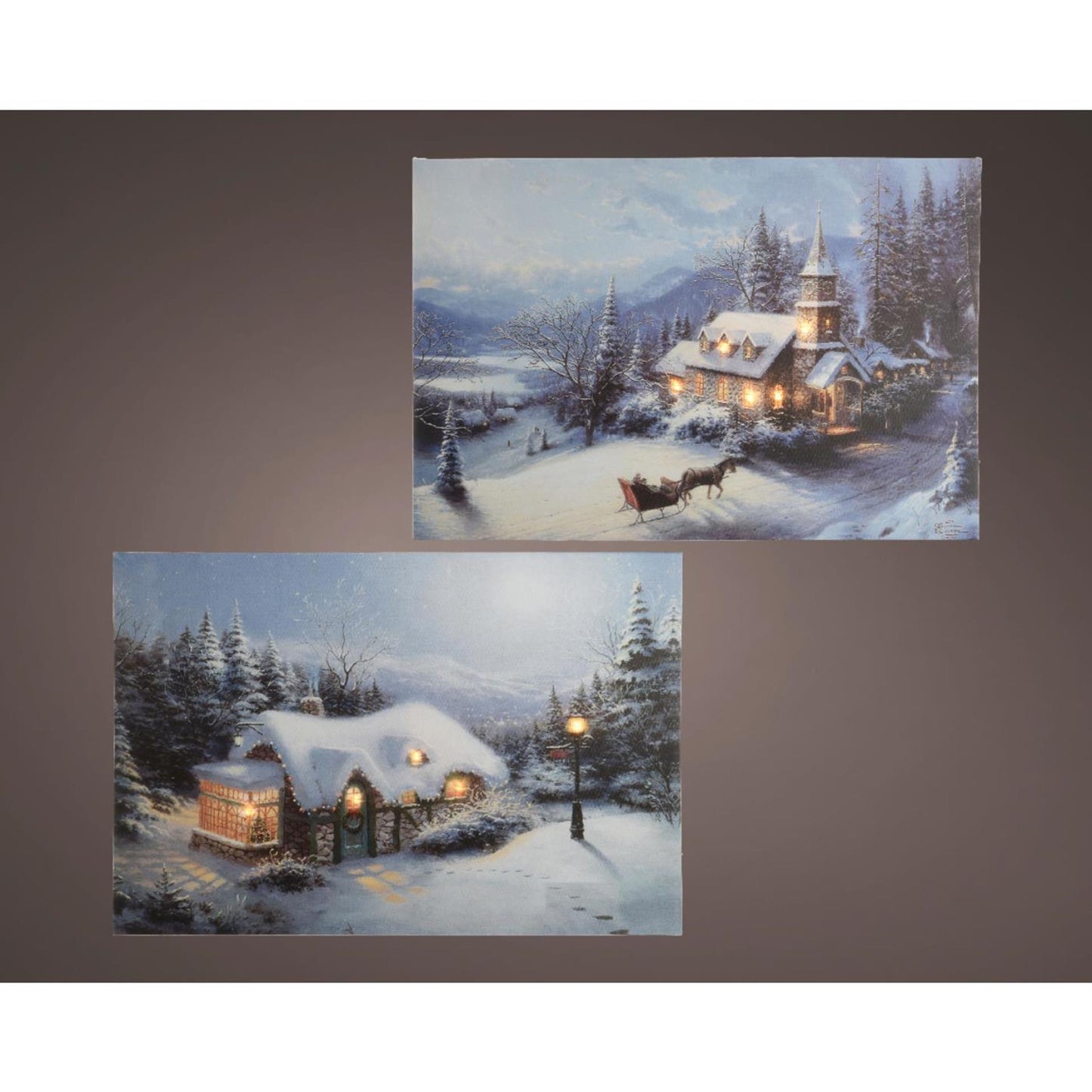 Lumineo Weihnachtsleinwand LED 38x28cm