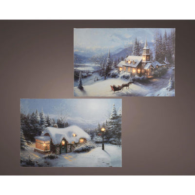 Lumineo Weihnachtsleinwand LED 38x28cm