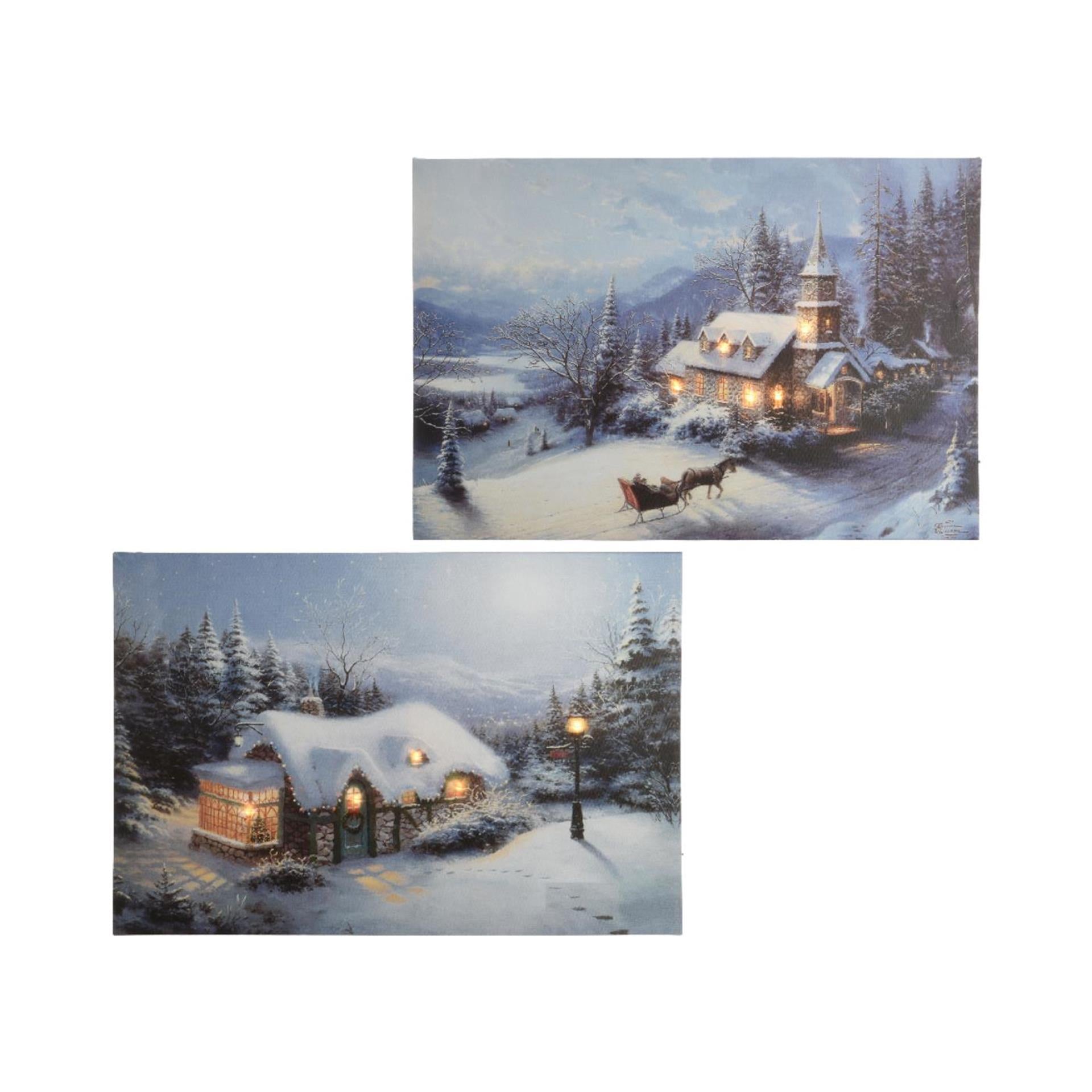 Lumineo Weihnachtsleinwand LED 38x28cm