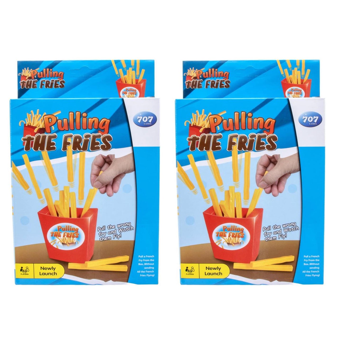 Spiel, das die Pommes in die Schachtel zieht