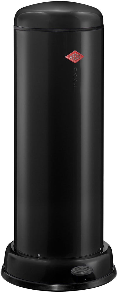 Wesco großer Baseboy-Abfallbehälter mit Soft-Close | 30 Liter | Metall - schwarz | Treteimer