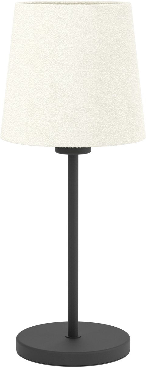 Eglo Febres Tischlampe – E27 – 44 cm – Schwarz und Weiß – Teddystoff