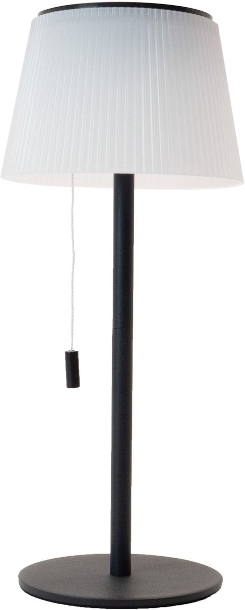 Eglo Scordiano Tischleuchte – wiederaufladbar (bis zu 22 Stunden Licht) – Solar – 38 cm – Schwarz und Weiß – kabellos – drinnen und draußen – Zugschalter