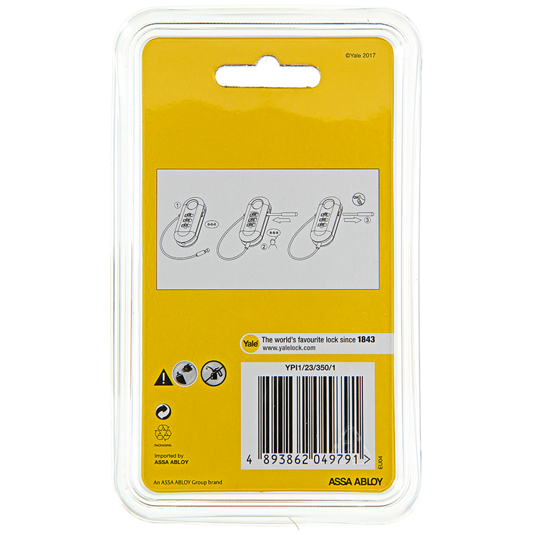 Yale 1060498 – Code-Vorhängeschloss Flex mit ID-Tag | 3 Stück
