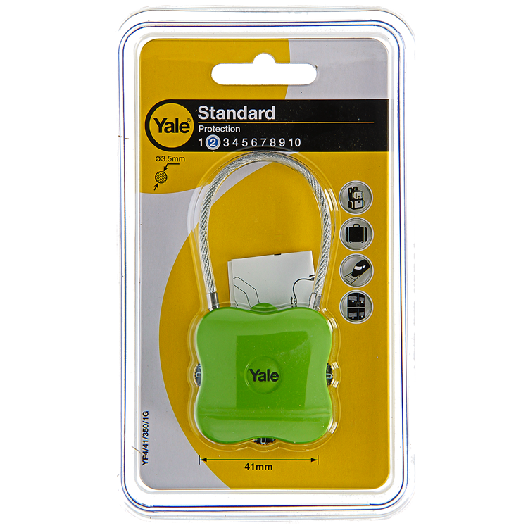 Yale 1060502 - Code-Vorhängeschloss Flex grün | 3 Stück