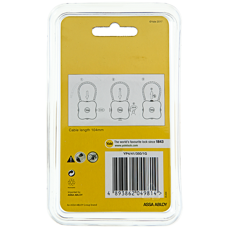 Yale 1060502 - Code-Vorhängeschloss Flex grün | 3 Stück