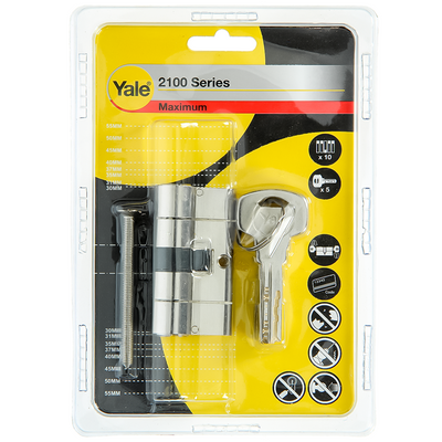 Yale 1060525 – Profilzylinder 2100 MV 60 mm (30 30) | 2 Stk