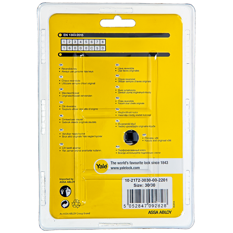Yale 1060525 – Profilzylinder 2100 MV 60 mm (30 30) | 2 Stk