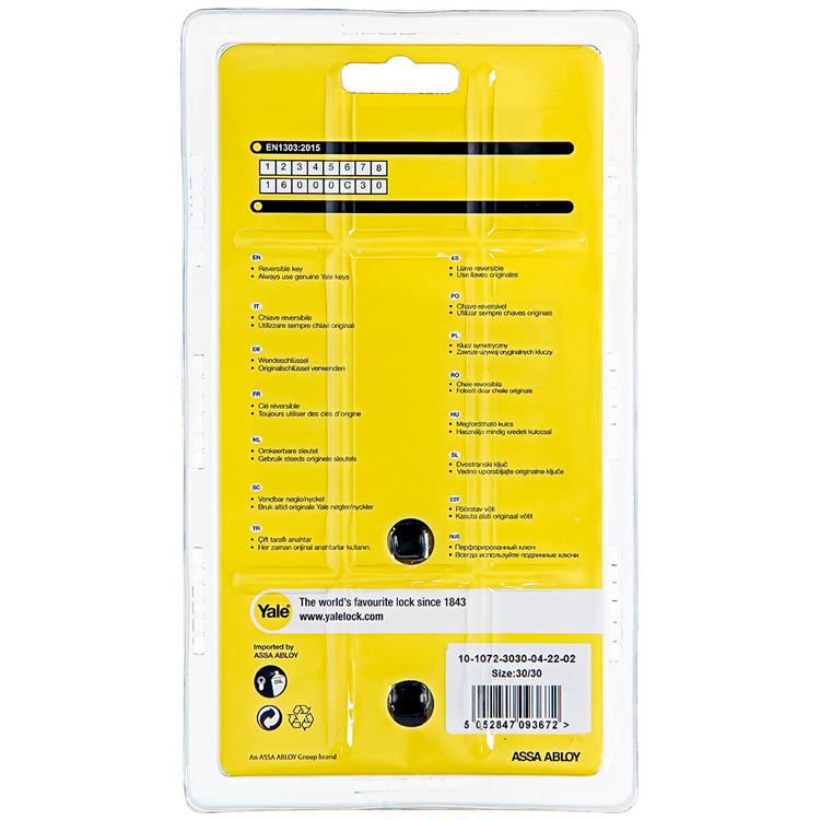 Yale 1060547 – 2 Profilzylinder. 1000 mV 60 mm (30 30) | 2 Stk
