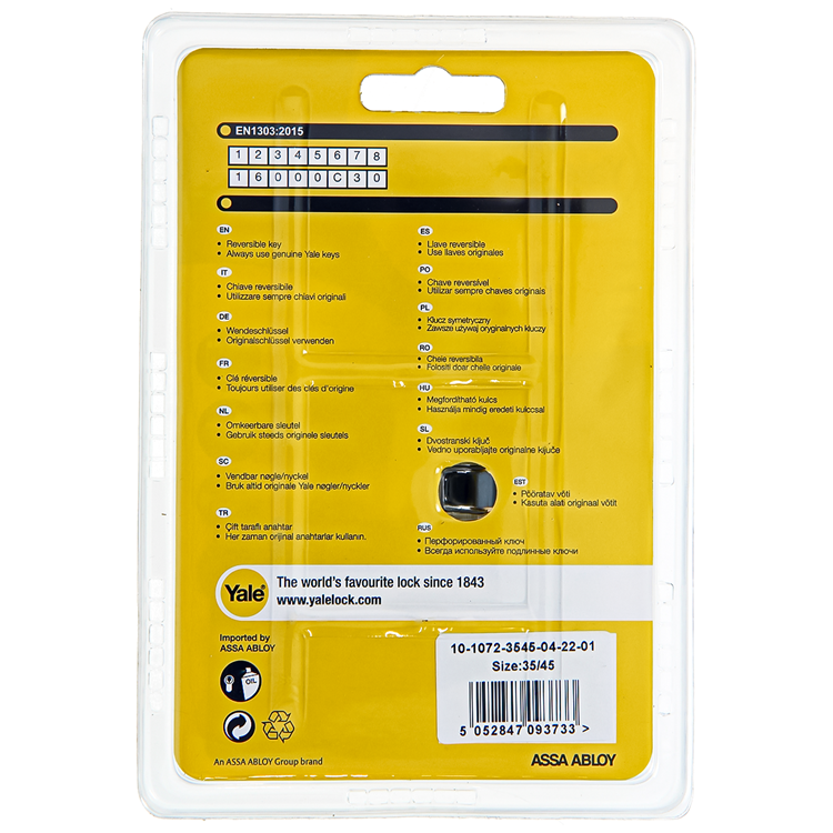 Yale 1060540 - Profilzylinder 1000 mm 80 mm (35 45) | 2 Stk