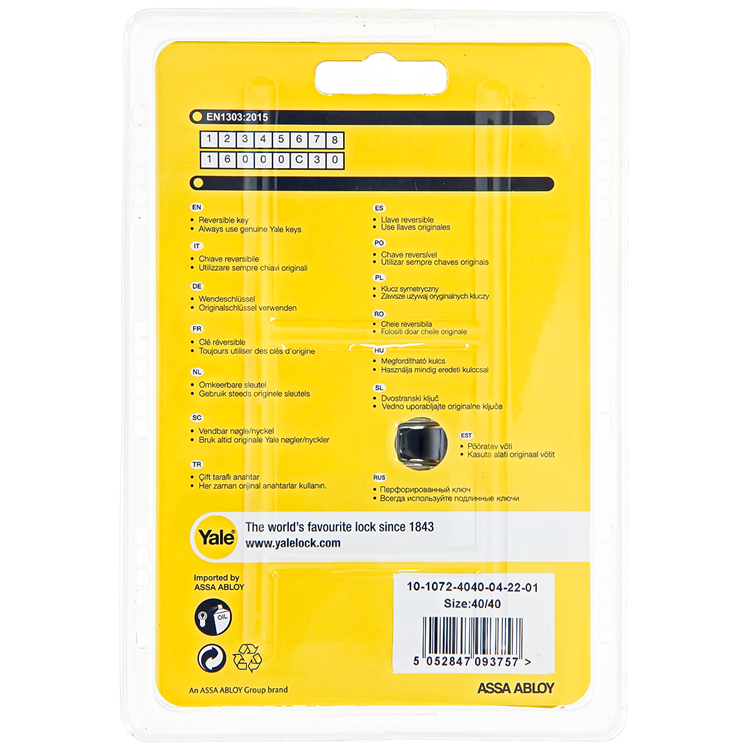 Yale 1060542 - Profilzylinder 1000 mm 80 mm (40 40) | 2 Stk
