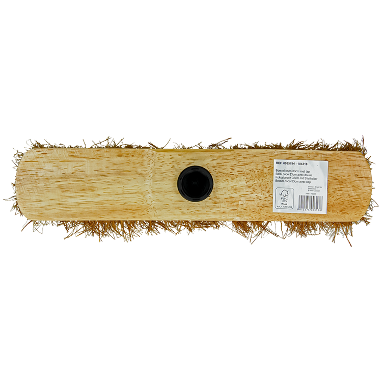Besen kokoslackiert mit Zapfen 33cm