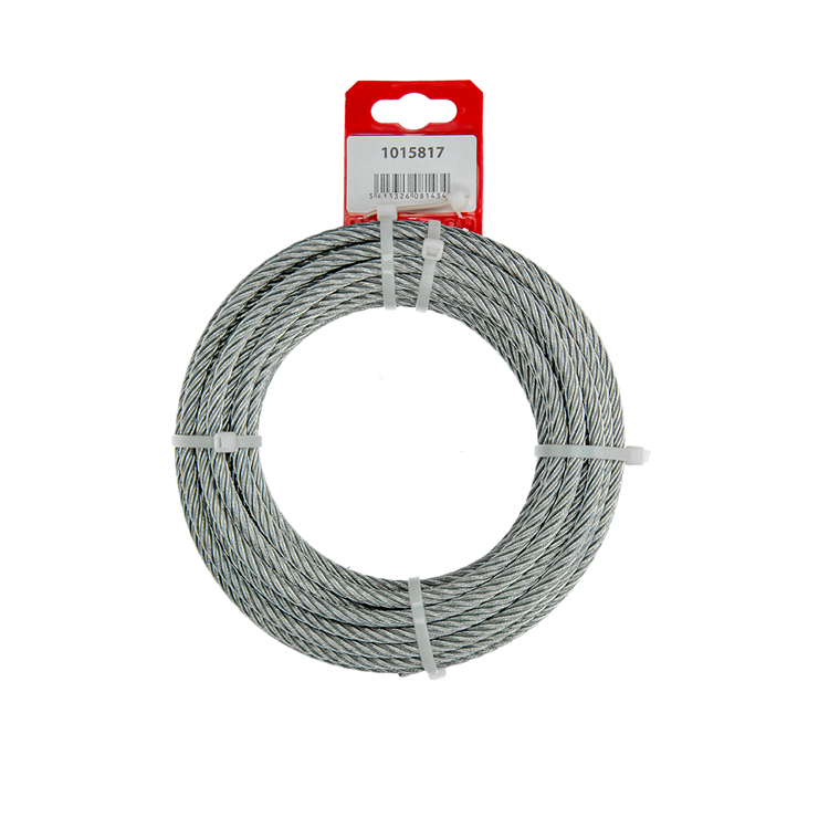 Mack 1015817 - verzinktes Stahlseil 6x19 10m 6mm Tragfähigkeit 350 kg DIN EN 12385-4 | 5 Stück