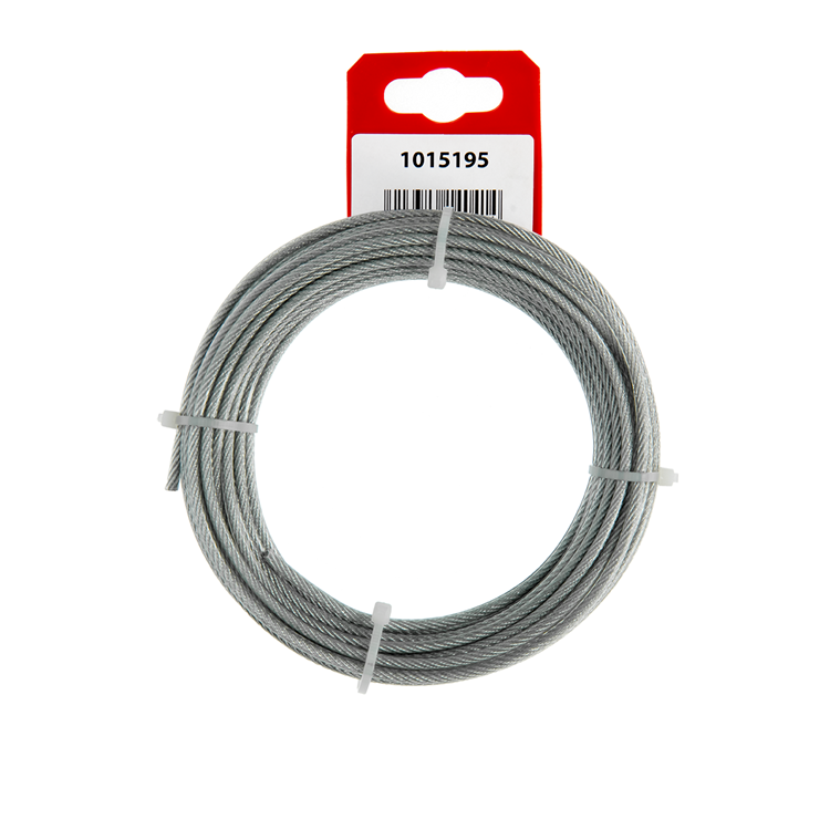 Mack 1015195 - Stahlseil PVC-Mantel 6x7 10m 2-3mm Tragfähigkeit 45 kg DIN EN12385-4 | 5 Stück