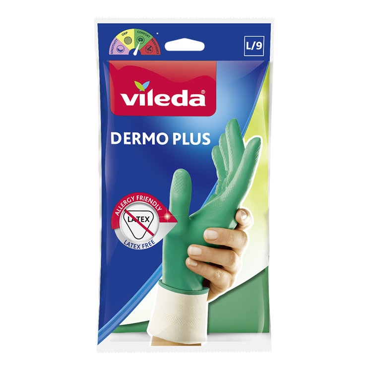 Vileda 1068888 - Handschuhe dermoplus groß | 12 Stück
