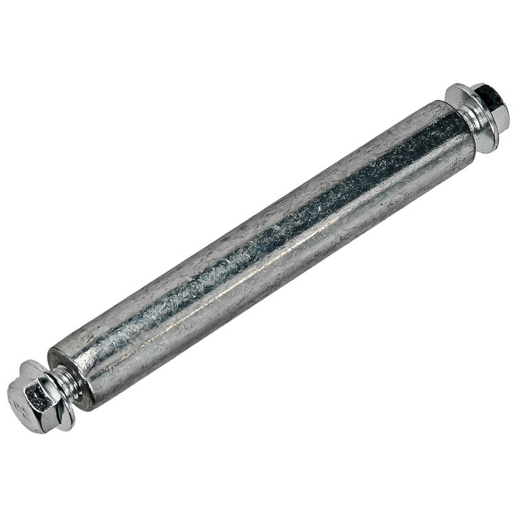 Mack 1060244 - Achse 20x129, Bohrung M10 + 2 Befestigungsschrauben M10 | 5 Stück