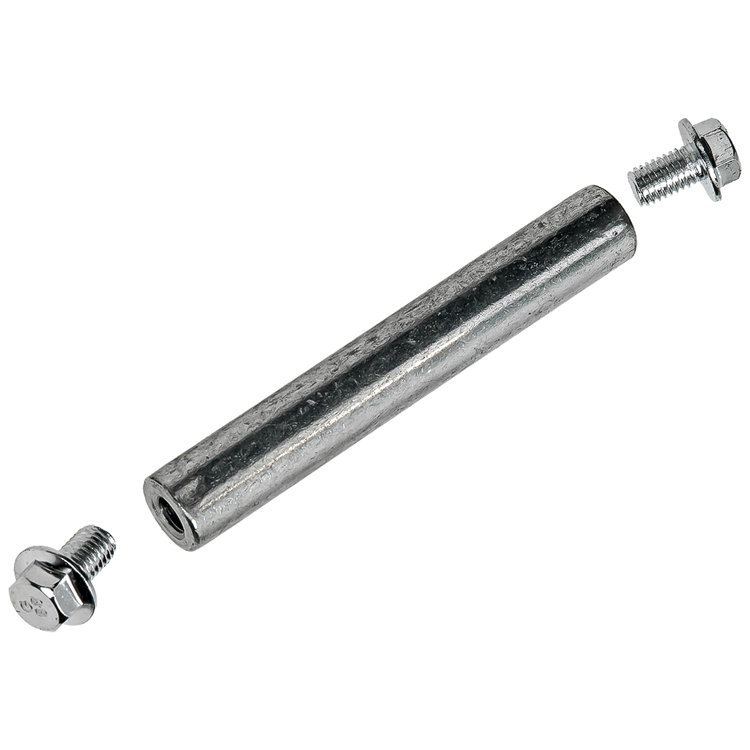 Mack 1060244 - Achse 20x129, Bohrung M10 + 2 Befestigungsschrauben M10 | 5 Stück