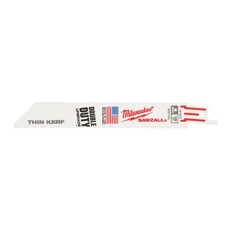 Milwaukee Säbelsägeblätter | dünne Schnittfuge | Metall | 150 mm x 18 tpi | 5 Stück - 48475184