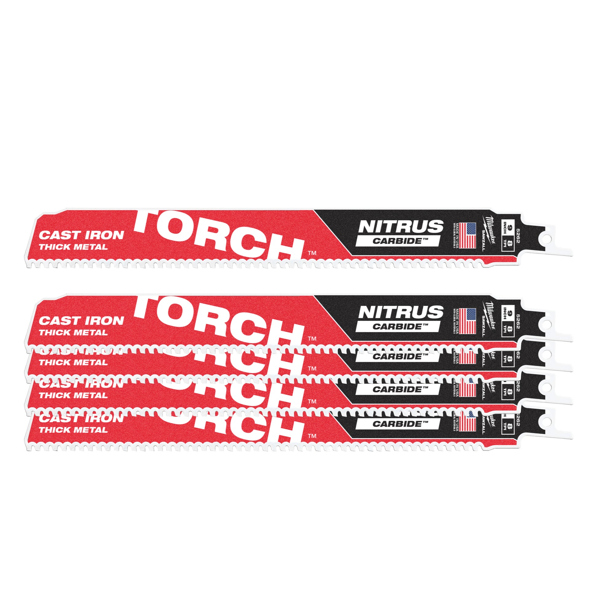 Ty Milwaukee Heavy Du Torch™ mit Nitruscarbide™ | TCT-Brenner Nitrus 230 mm x 8 TPI | 5 Stück - 48475562
