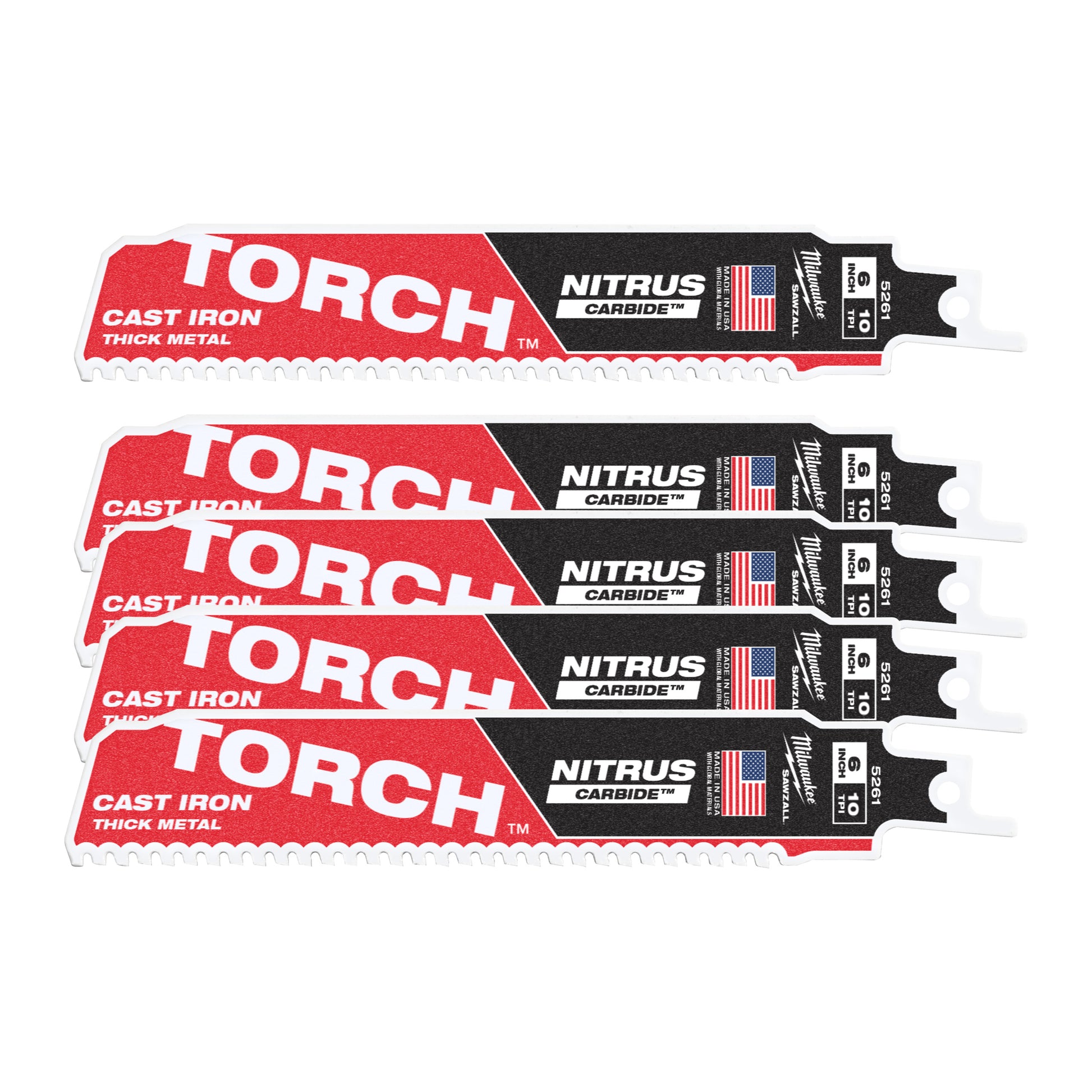 Ty Milwaukee Heavy Du Torch™ mit Nitruscarbide™ | TCT-Brenner Nitrus 150 mm x 10 TPI | 5 Stück - 48476551