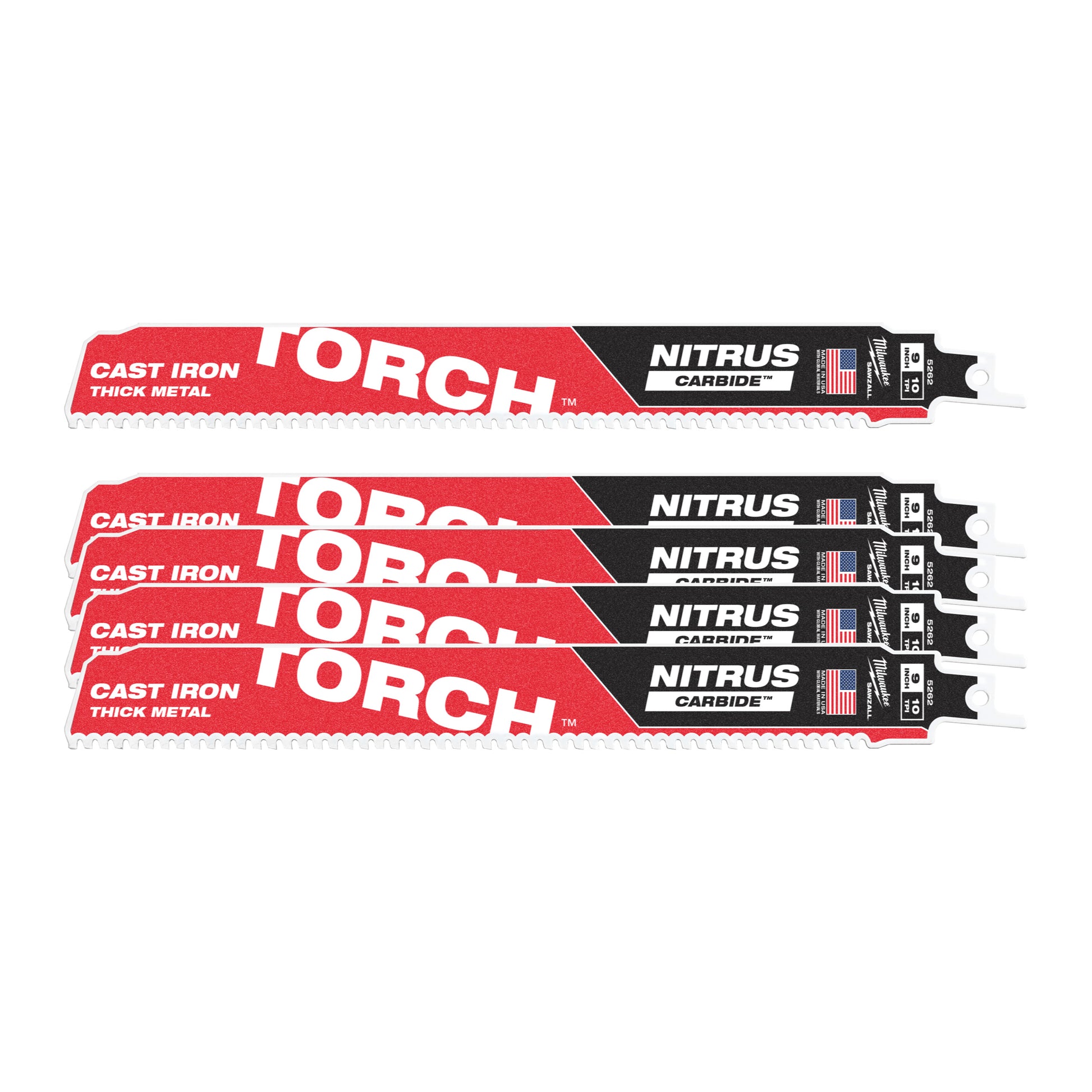 Ty Milwaukee Heavy Du Torch™ mit Nitruscarbide™ | TCT-Brenner Nitrus 230 mm x 10 TPI | 5 Stück - 48476552