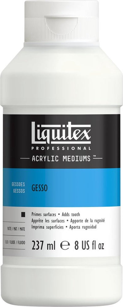 Liquitex 5308 professionelles Gesso-Acryl 237 ml – Titanweiß, matt, Grundierung, Acrylbasis, hochwertige Basis – weißes Gesso