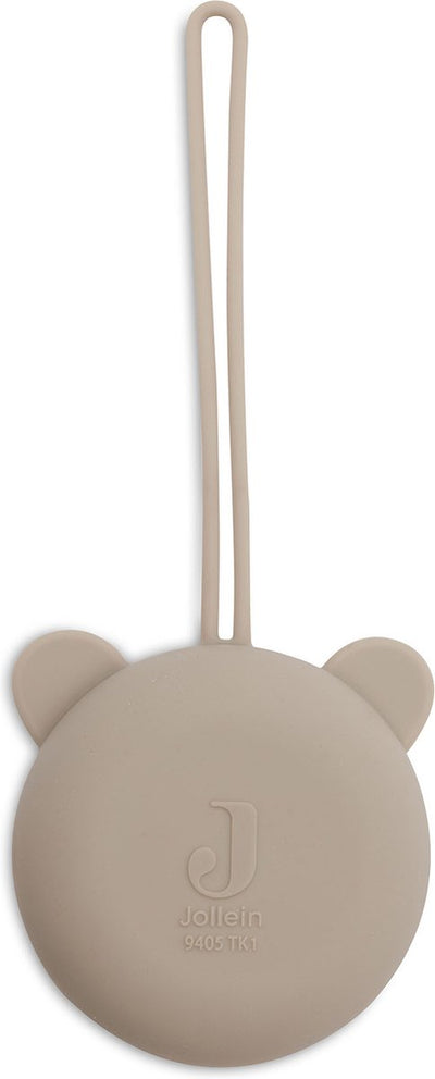 Jollein Baby-Schnullerhalter Silikon – ø7cm – olivgrün