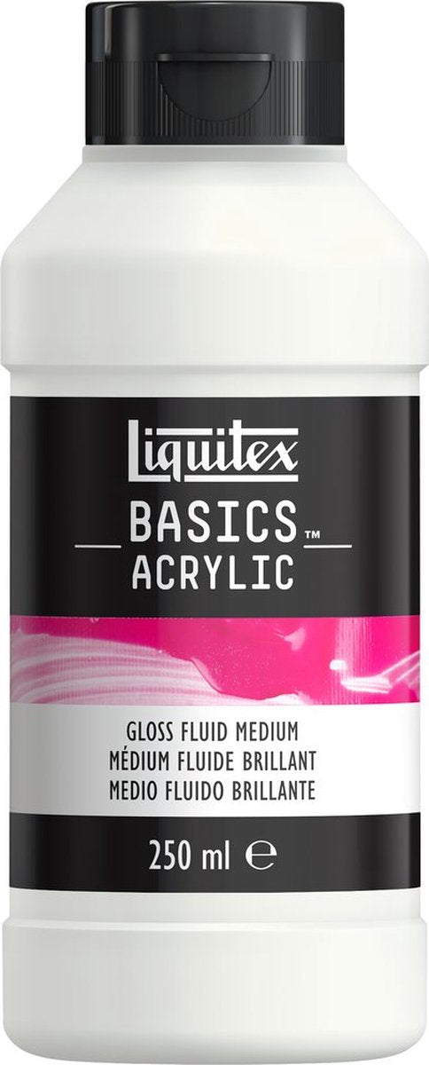 Liquitex 8870302 Basics Gloss Fluid Medium 250 ml – flüssiges Acrylmedium, glänzend transparent