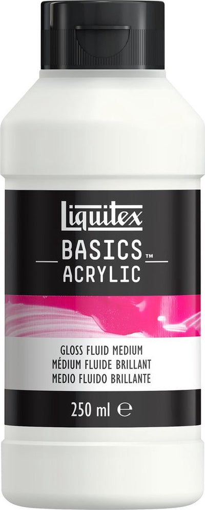 Liquitex 8870302 Basics Gloss Fluid Medium 250 ml – flüssiges Acrylmedium, glänzend transparent