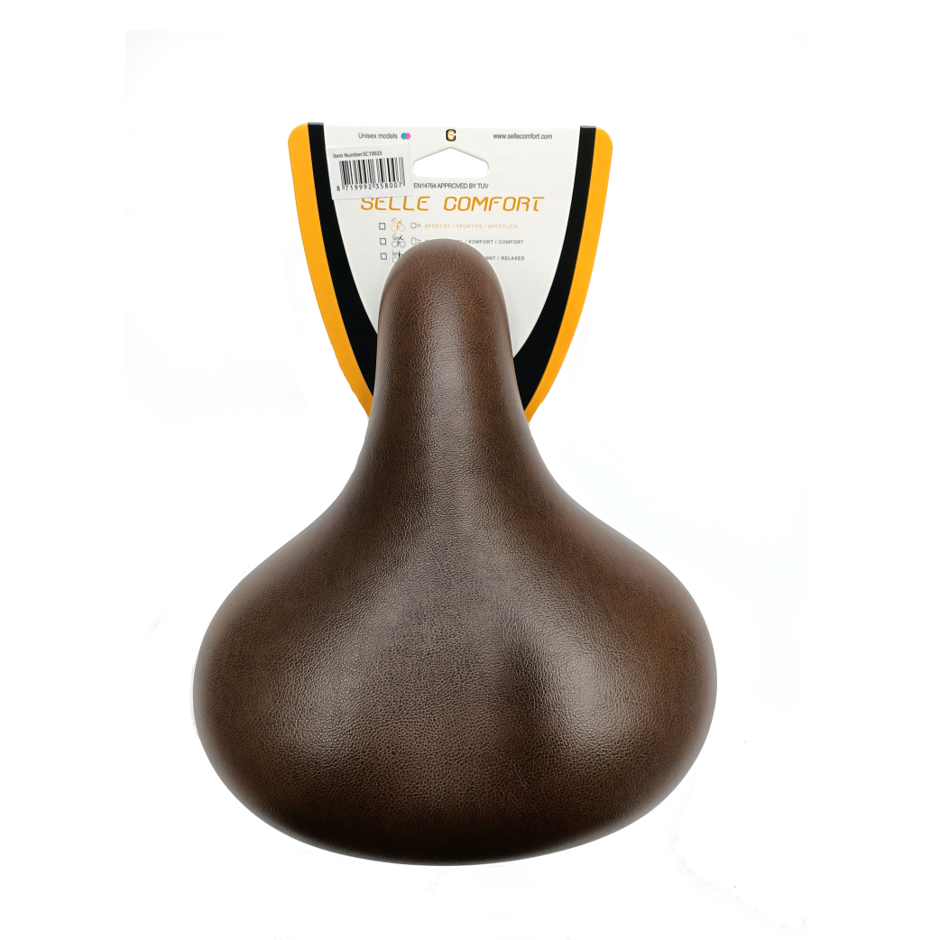 Selle Komfortkomfort Sattel Retro Basic, Brown mit Elastomer -Federung. Nein ohne irgendjemanden