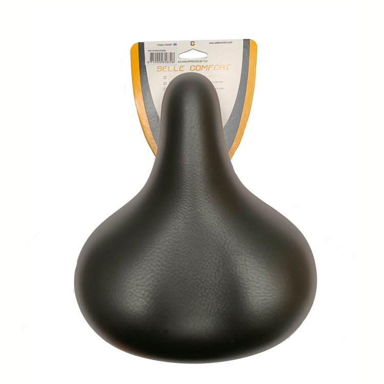 Selle Komfortkomfort Sattel Retro Basic, schwarz mit Elastomer -Federung. Nein ohne irgendjemanden