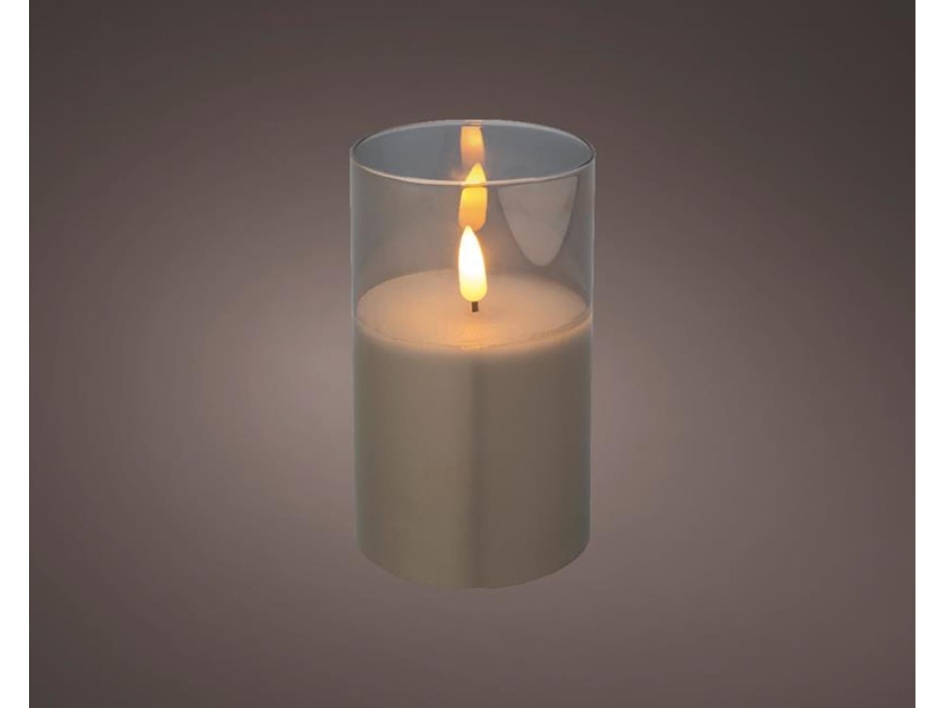 Lumineo LED-Kerze im Glas 12,5 cm