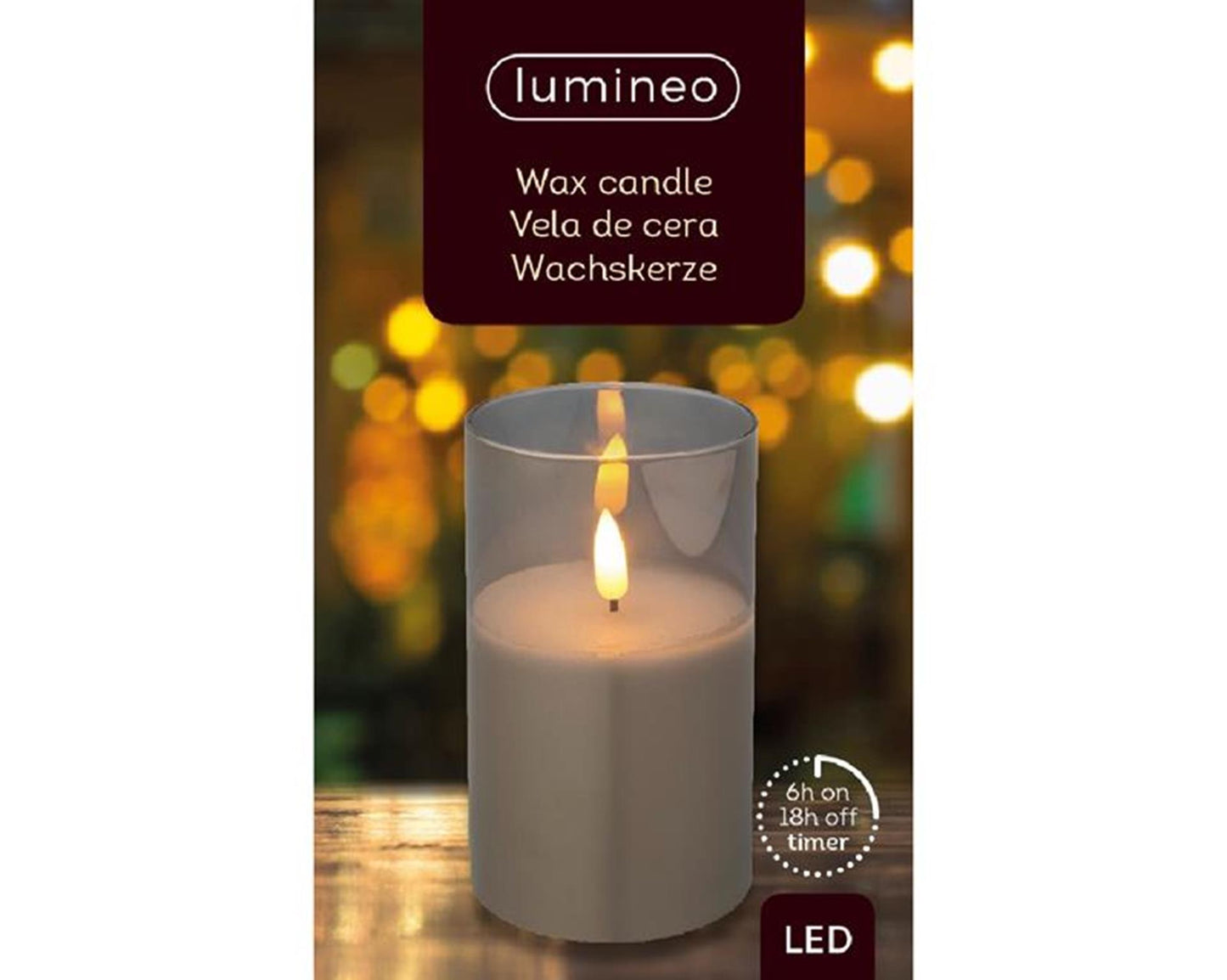 Lumineo LED-Kerze im Glas 12,5 cm