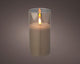 Lumineo Kerze LED in Glas Flammeneffekt 15cm grau