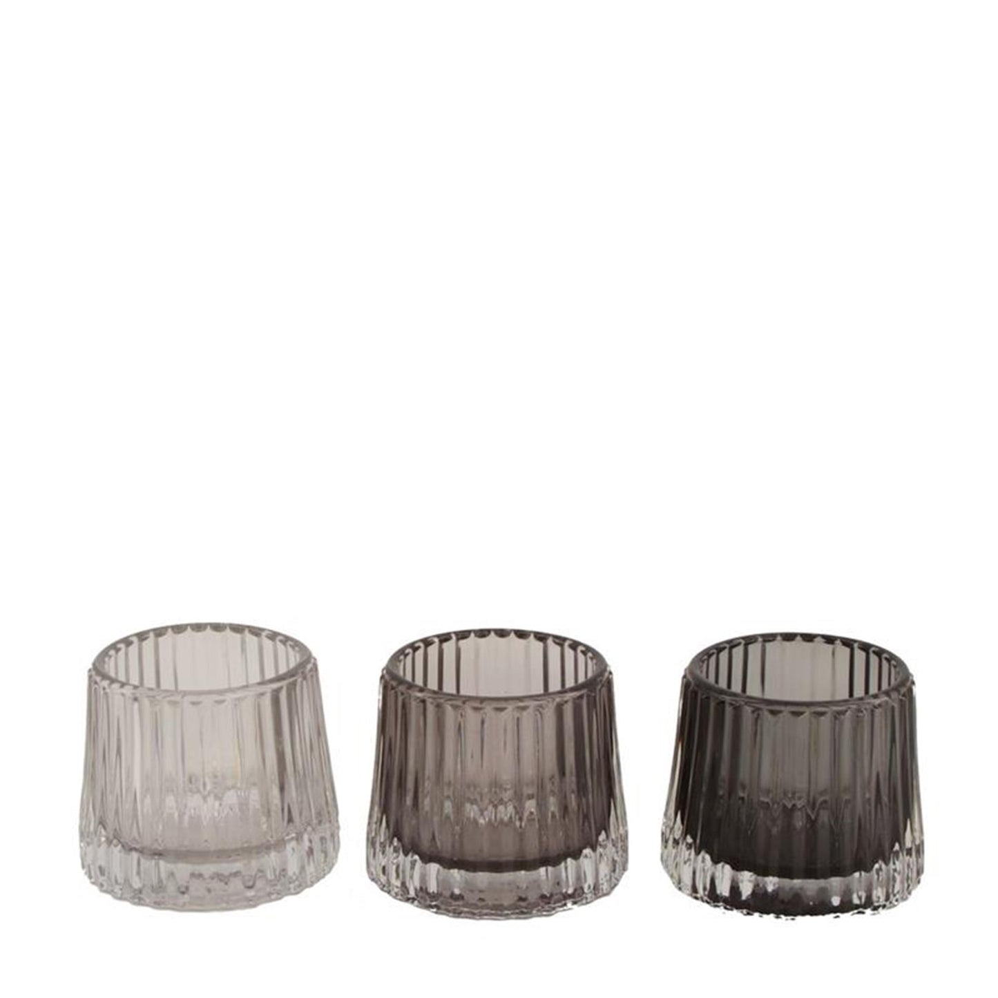 Natural Collections Teelichthalter aus Glas ø8x7cm grau