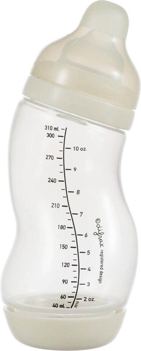 Difrax Wide S-Babyflasche – 310 ml – Anti-Kolik – Creme – 1 Stück