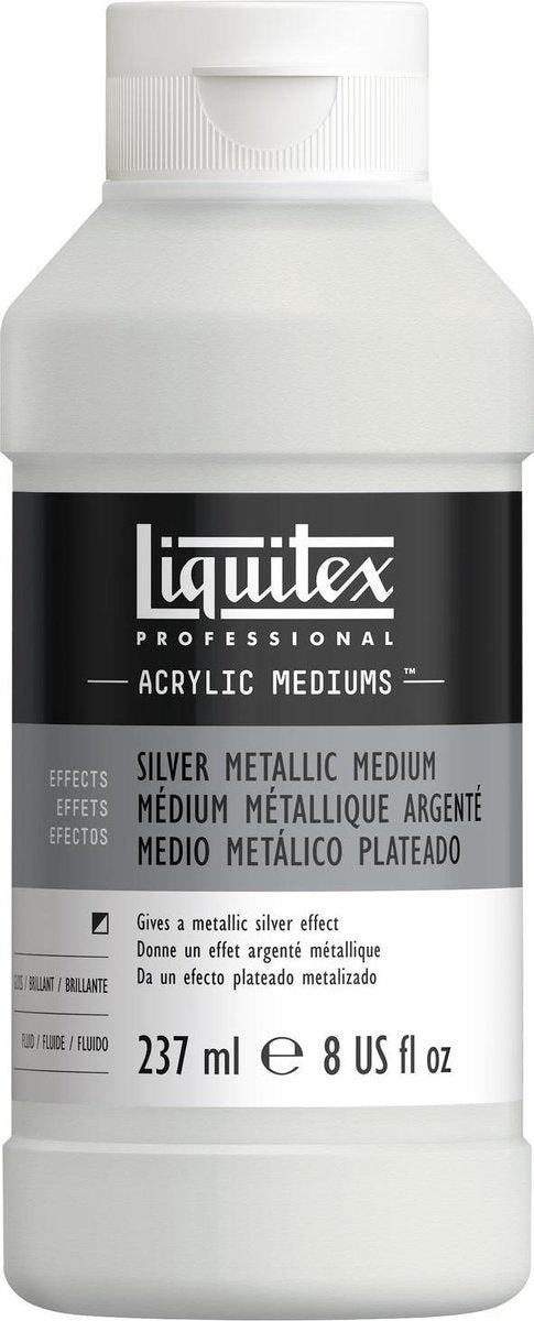 Liquitex Metallic 8508 Silbermedium 237 ml – Acrylmedium mit Silbereffekt, lichtecht mischbar – Acrylzusatz