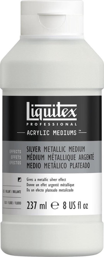 Liquitex Metallic 8508 Silbermedium 237 ml – Acrylmedium mit Silbereffekt, lichtecht mischbar – Acrylzusatz