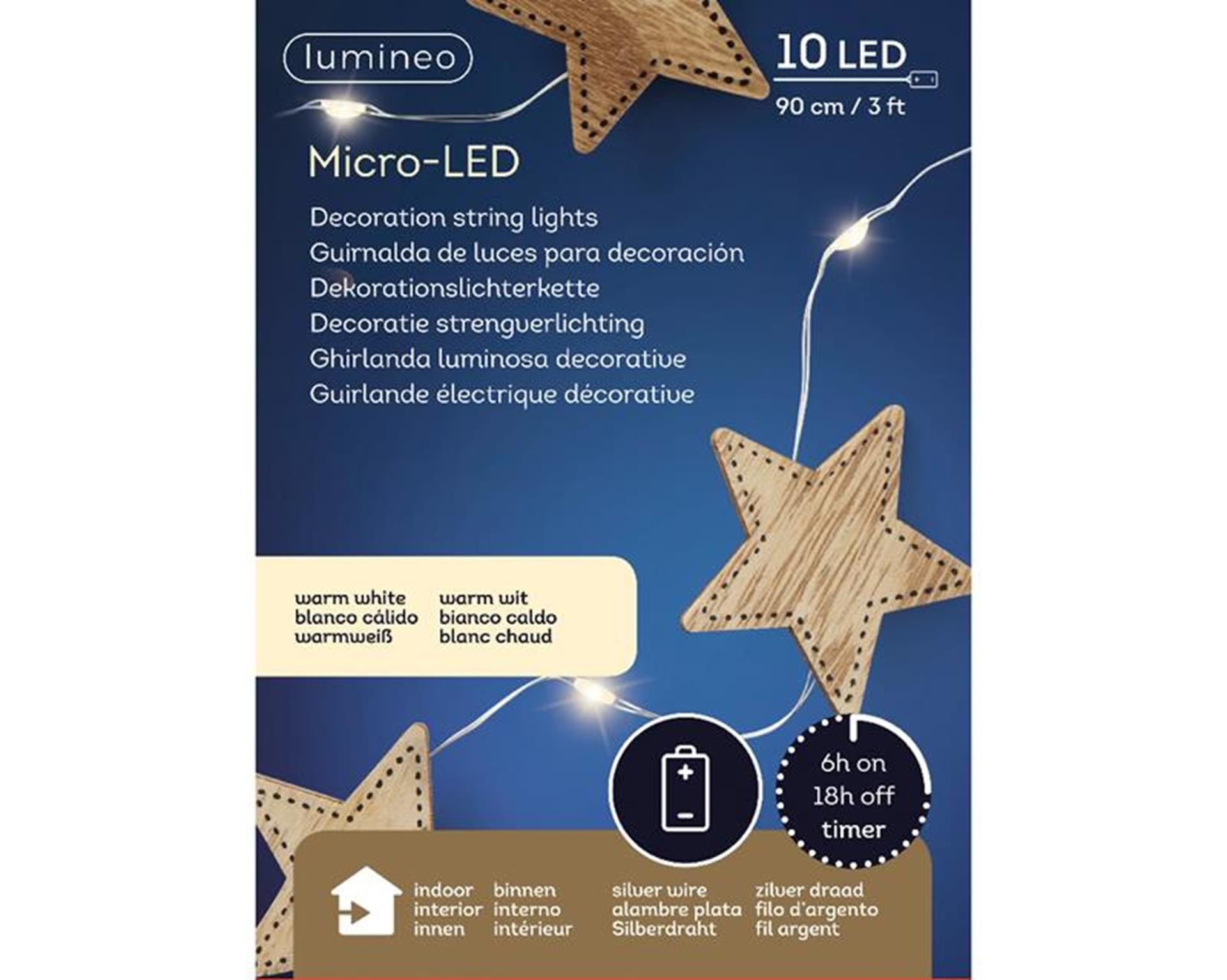 Lumineo Micro-LED-Beleuchtung mit Holzdeko