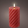 Lumineo LED Kerzenflammenwirbel dunkelrosa 15cm