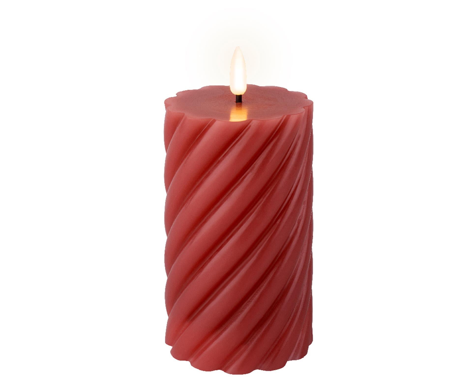 Lumineo LED Kerzenflammenwirbel dunkelrosa 15cm