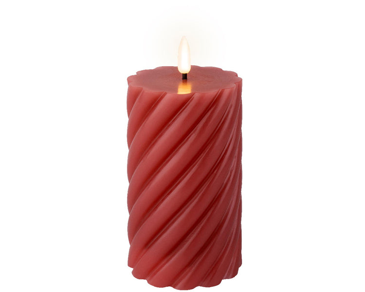 Lumineo LED Kerzenflammenwirbel dunkelrosa 15cm