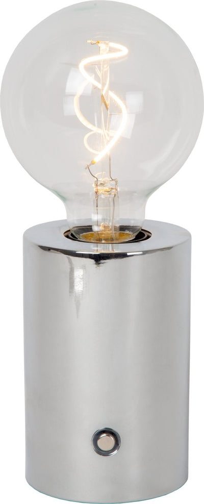 Lucide vivo - wiederaufladbare Tischleuchte - Akkupack - ø 8 cm - LED dimmbar - E27 - 1x1W 2700K - Chrom