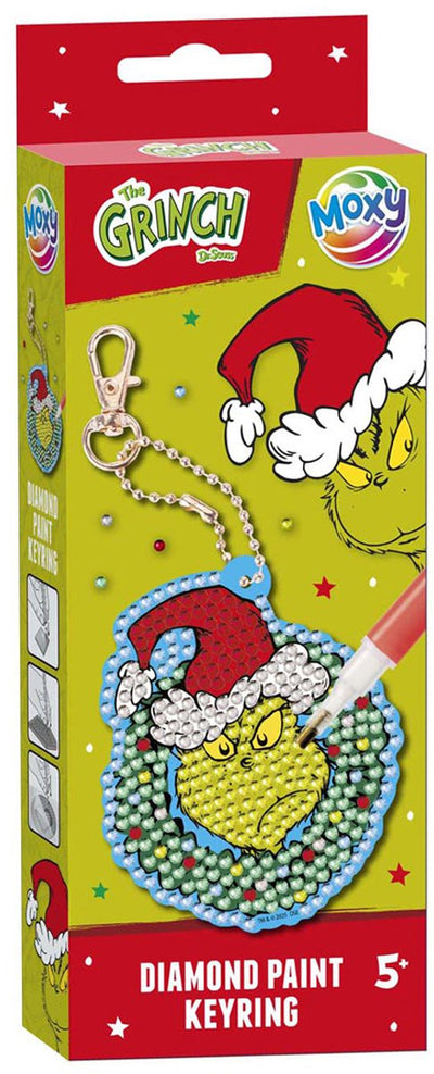 Kreative Bastelgruppe, Diamantmalerei-Schlüsselanhänger „Der Grinch“.