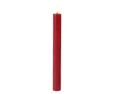 Lumineo Tafelkerzen-Set LED-Flamme 24cm rot 2-teilig